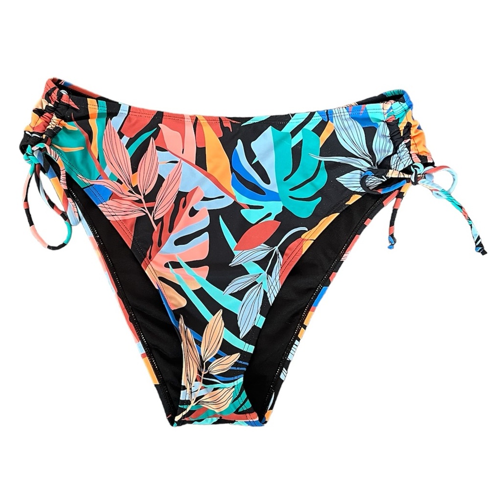 VYB Swim bikini bottoms Palm Tropical Print Side‎ Tie Size L NWOT